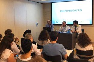 Jordi Ingla, Líder Clínic Mèdic de l'EAP Barri Llatí i EAP Fondo; Vicenç  Perelló, Director Gerent de la FHES; i J M Ruiz, cap de Servei  d'Urologia de la FHES, van ser els responsables d'obrir la jornada.