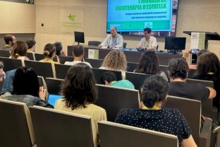 El Dr. Perelló y el Sr. Lluís Puig, durante la inauguración de la jornada