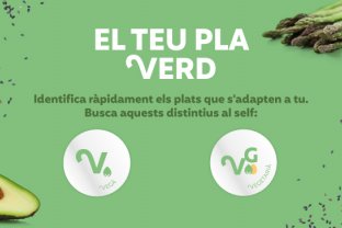 Els plats vegetarians i vegans estaran identificats amb un distintiu.