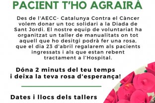 El Servei de voluntariat de l'Hospital repartirà les flors entre els pacients ingressats el dia de Sant Jordi