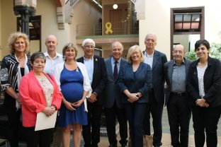 ​La consellera de Salut, Alba Vergés, va presidir la primera reunió del Consell  Assessor de Salut d'aquesta legislatura. Terribas, a l'esquerra de la imatge.
